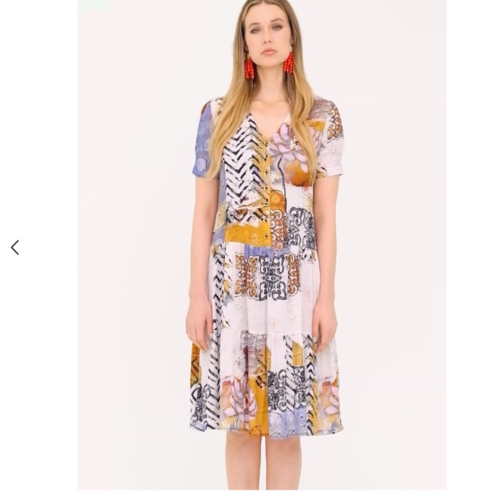 Simply Art by Dolcezza Midi Dress Woman Medium Good Enough V Neck Viscose  23626